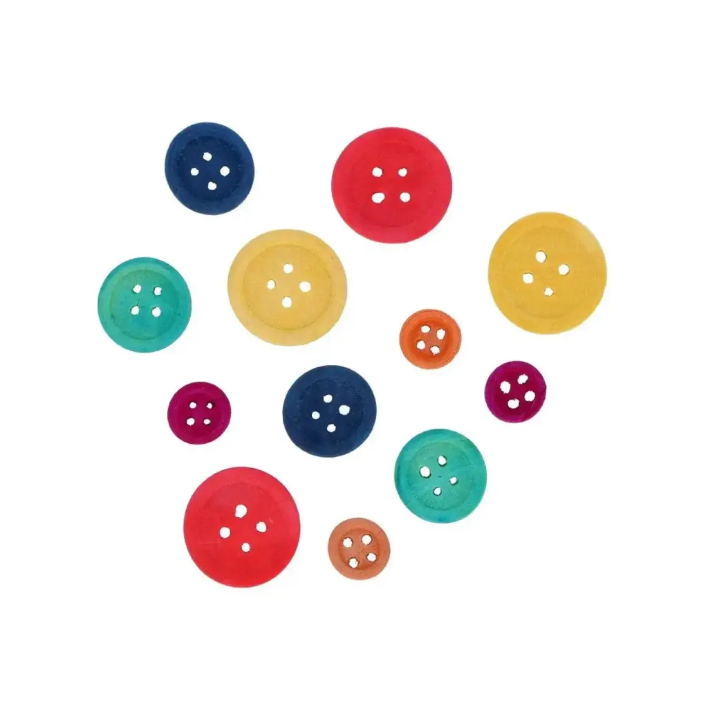 BOTONES DE MADERA SURTIDOS PACK 30 UDS 