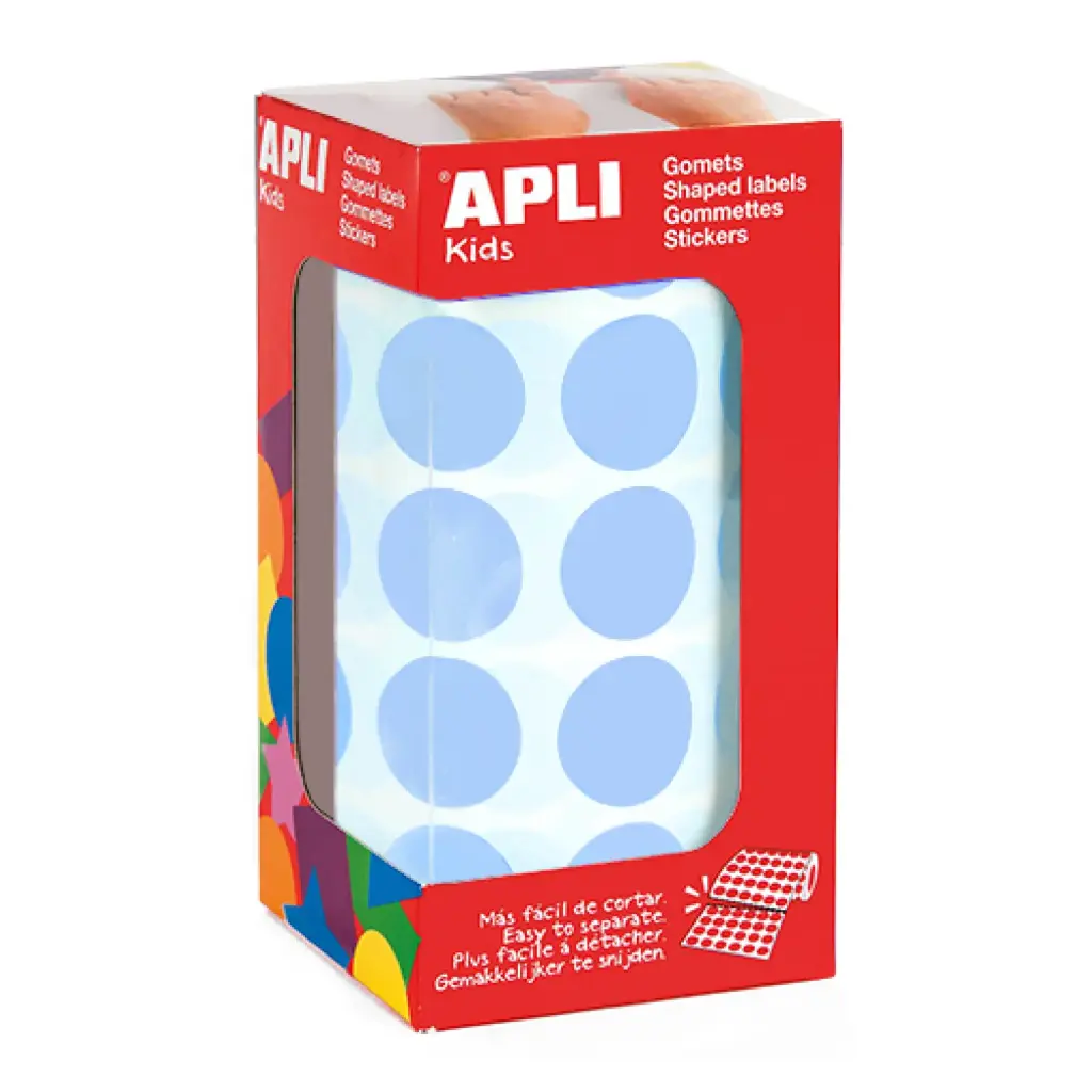 GOMETS APLI CIRCULO 20MM AZUL ROLLO