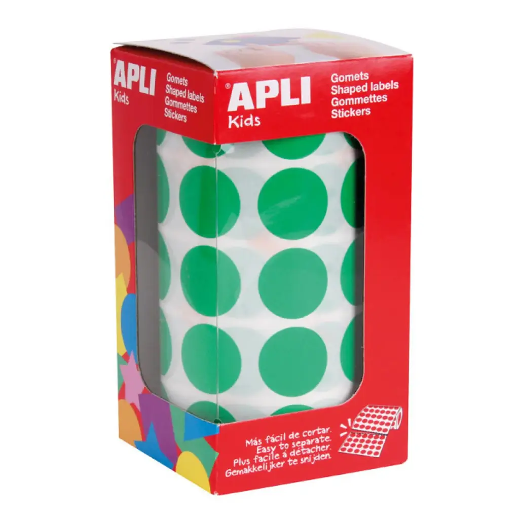 GOMETS APLI CIRCULO 20MM VERDE CLARO  ROLLO