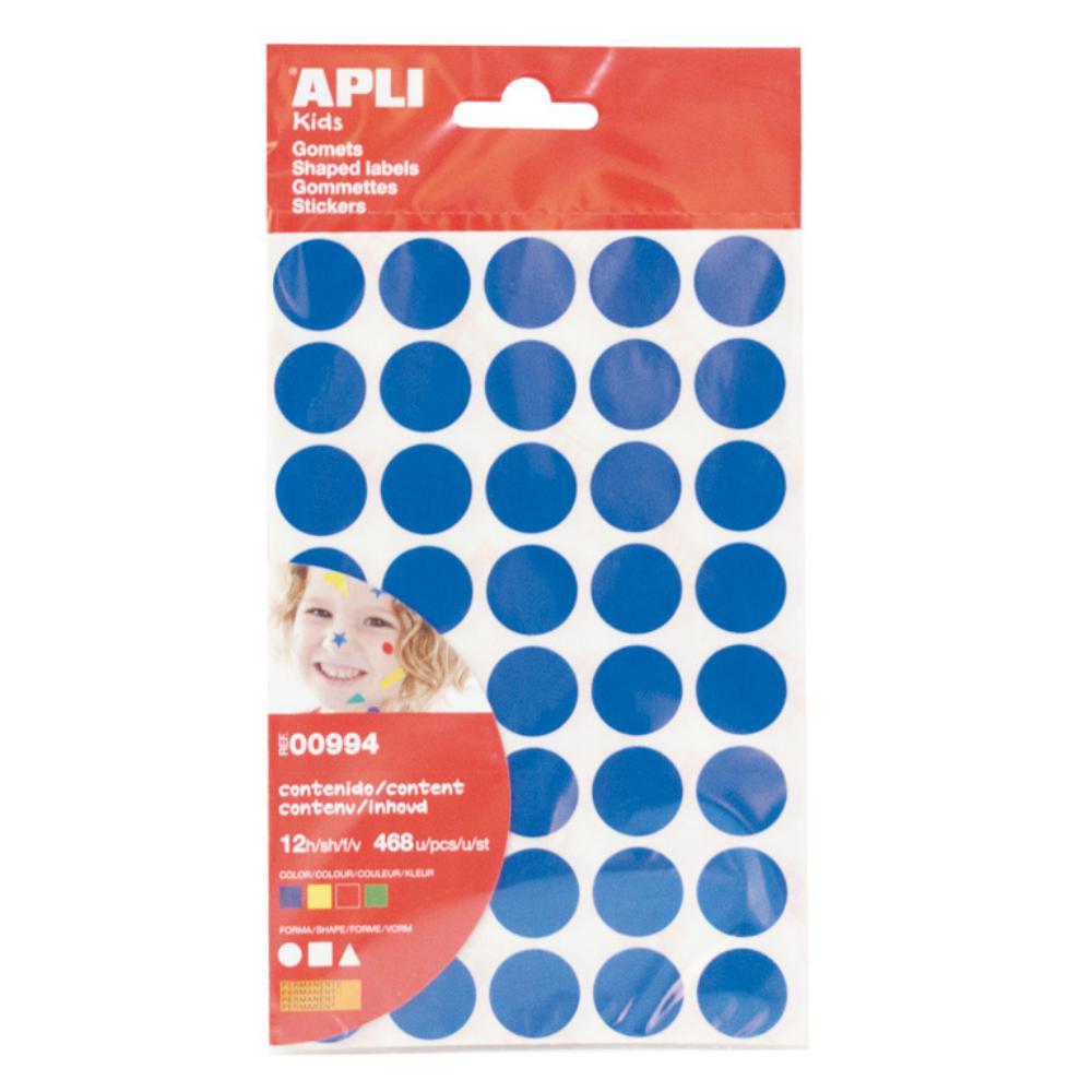 GOMETS APLI GEOMÉTRICOS GRANDES PERMANENTES AMARILLO, AZUL, ROJO Y VERDE 12 HOJAS BOLSA