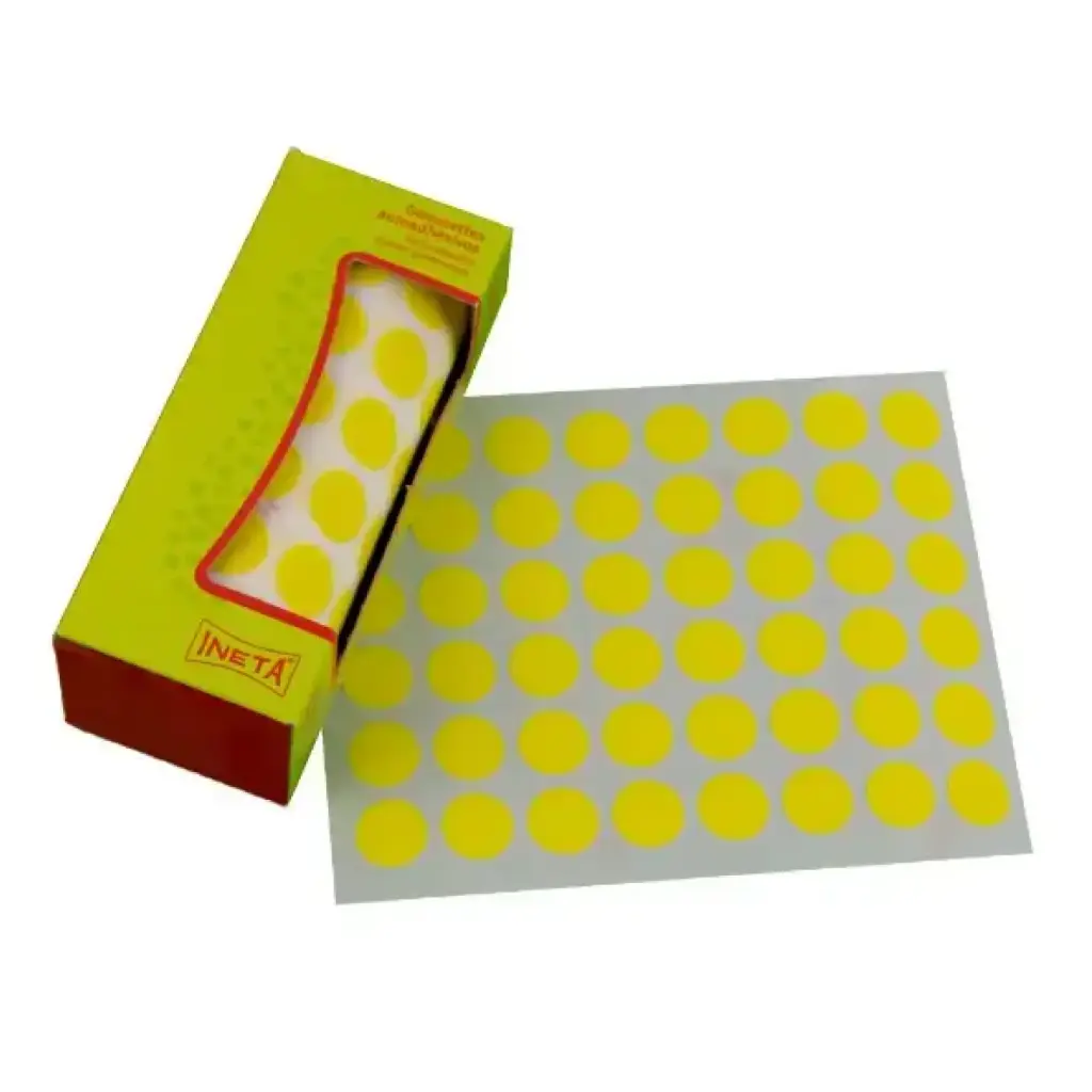 GOMETS INETA CÍRCULO GRANDE AMARILLO FLUOR – ROLLO 1680 UDS
