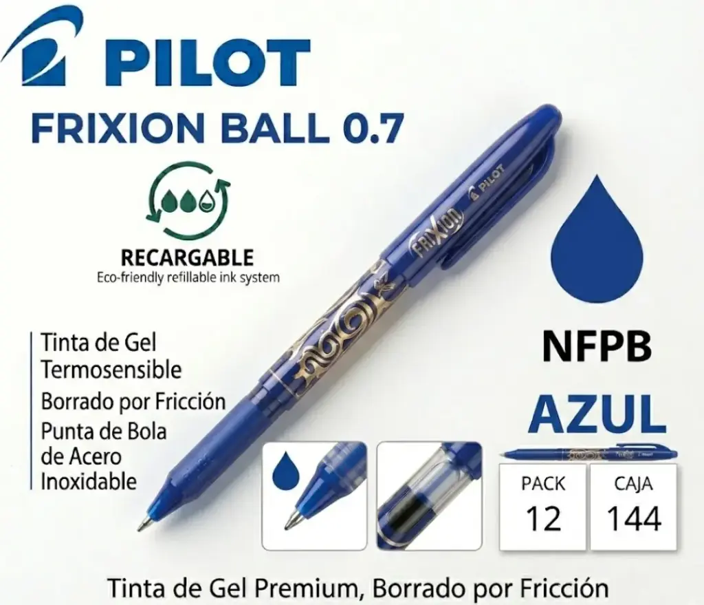 BOLÍGRAFO PILOT FRIXION BALL AZUL