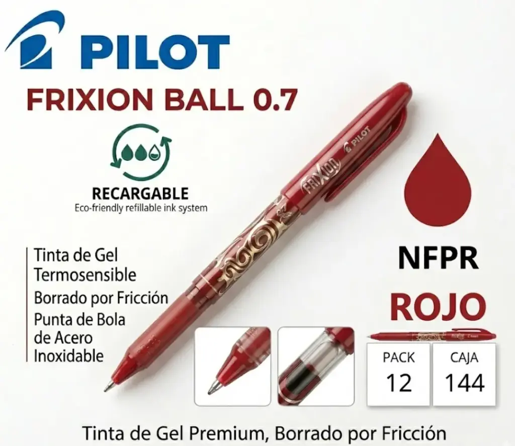 BOLÍGRAFO PILOT FRIXION BALL ROJO