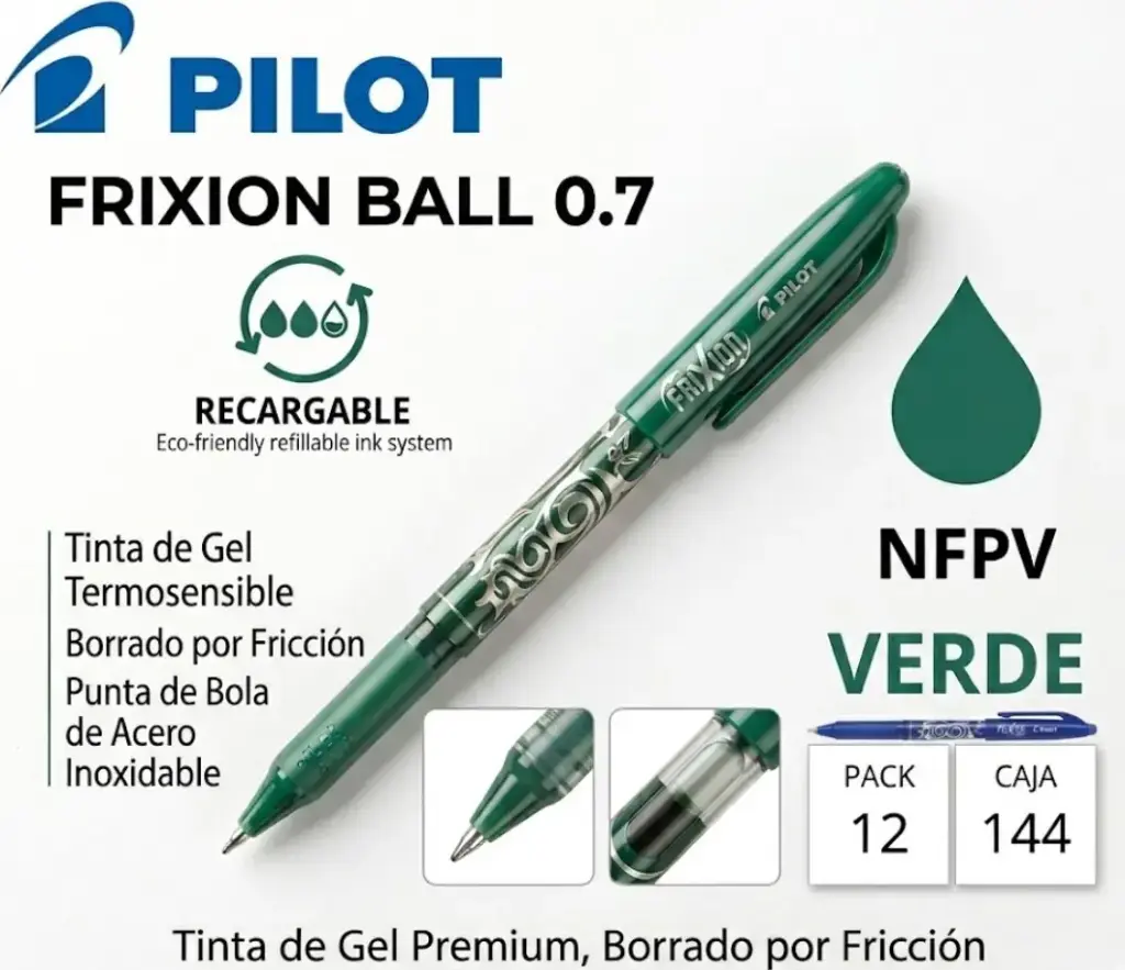 BOLÍGRAFO PILOT FRIXION BALL VERDE