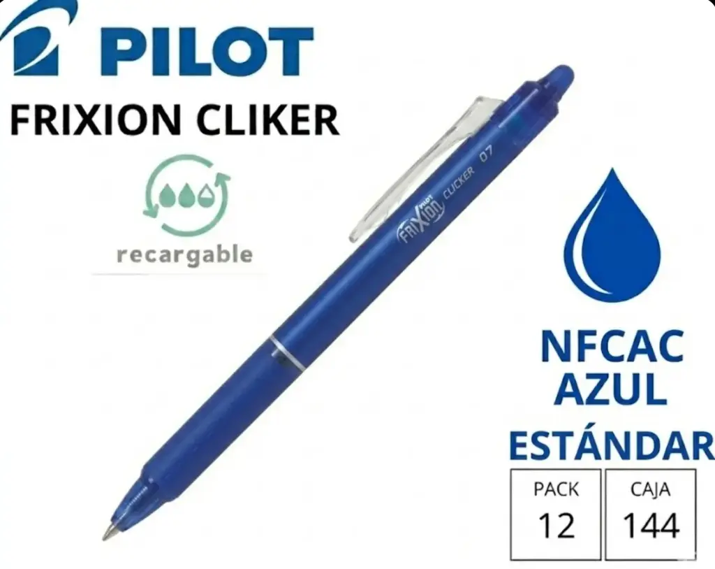 BOLÍGRAFO PILOT FRIXION CLICKER AZUL
