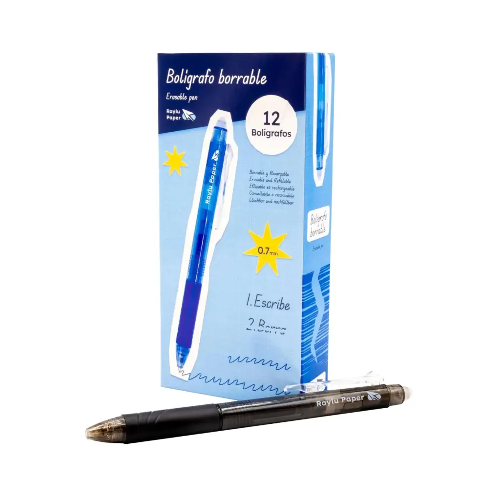 BOLÍGRAFO RAYLU IGNITE BORRABLE NEGRO