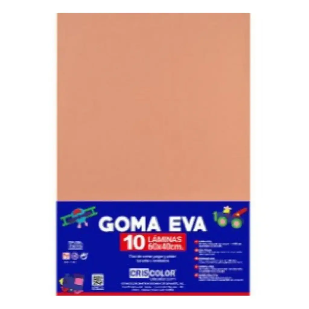 HOJAS DE GOMA EVA UNICOLOR CARNE 40x60