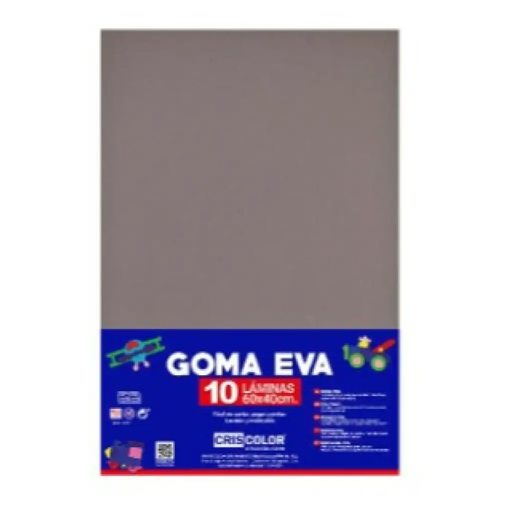 HOJAS DE GOMA EVA UNICOLOR GRIS OSCURO 40x60x0,2 CM