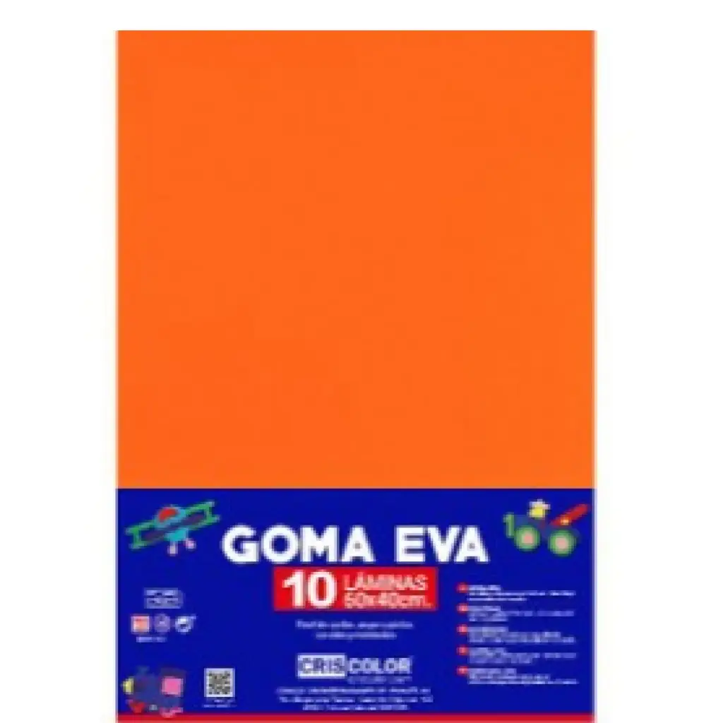 HOJAS DE GOMA EVA  – LÁMINAS UNICOLOR (NARANJA – 40x60x0,2 CM)