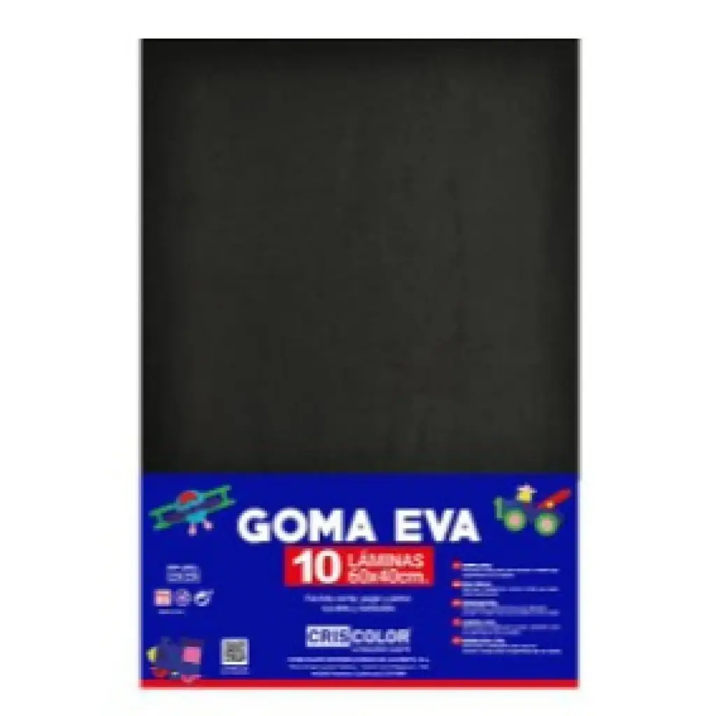 HOJAS DE GOMA EVA  – LÁMINAS UNICOLOR (NEGRO – 40x60x0,2 CM)