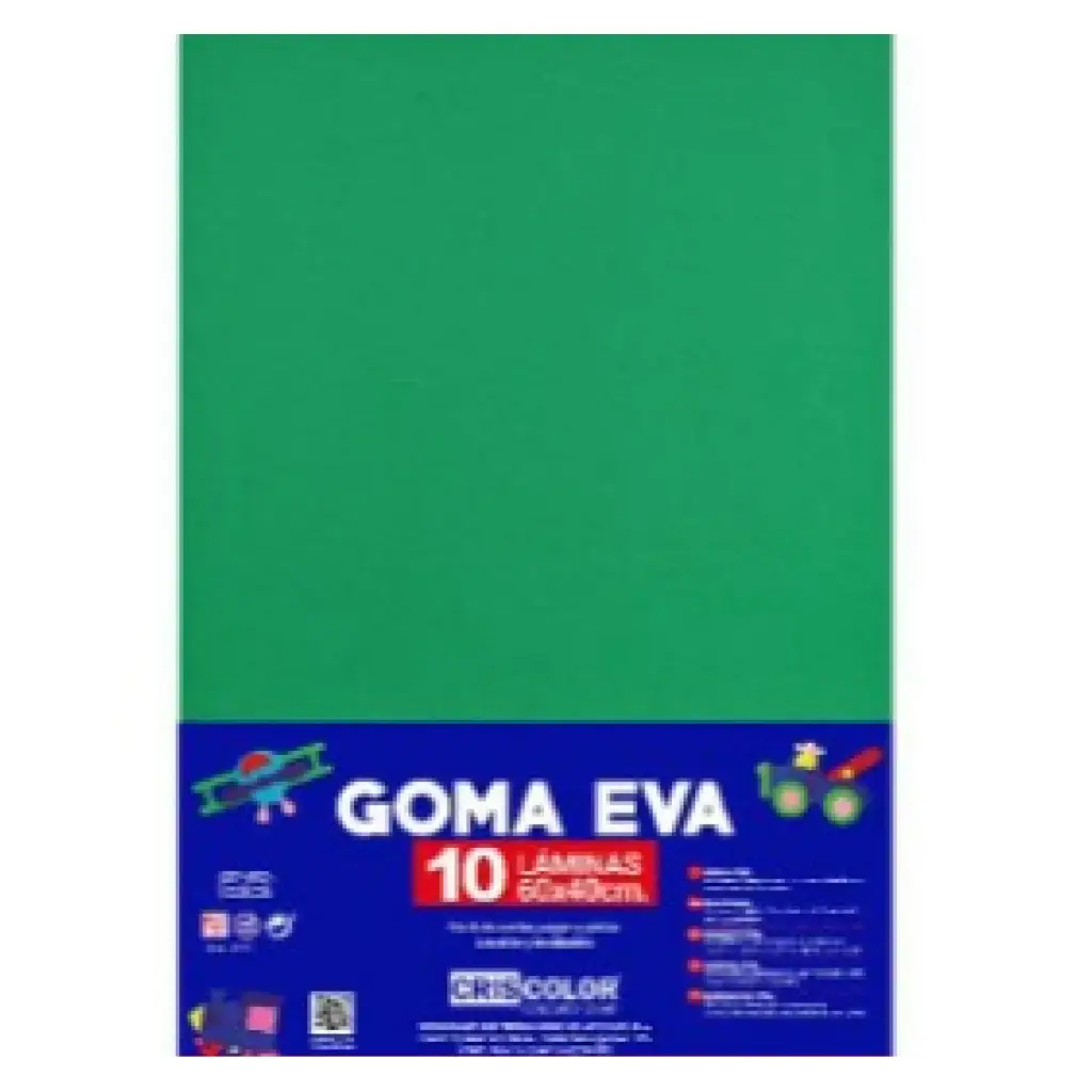 HOJAS DE GOMA EVA  – LÁMINAS UNICOLOR (VERDE BILLAR – 40x60x0,2 CM)