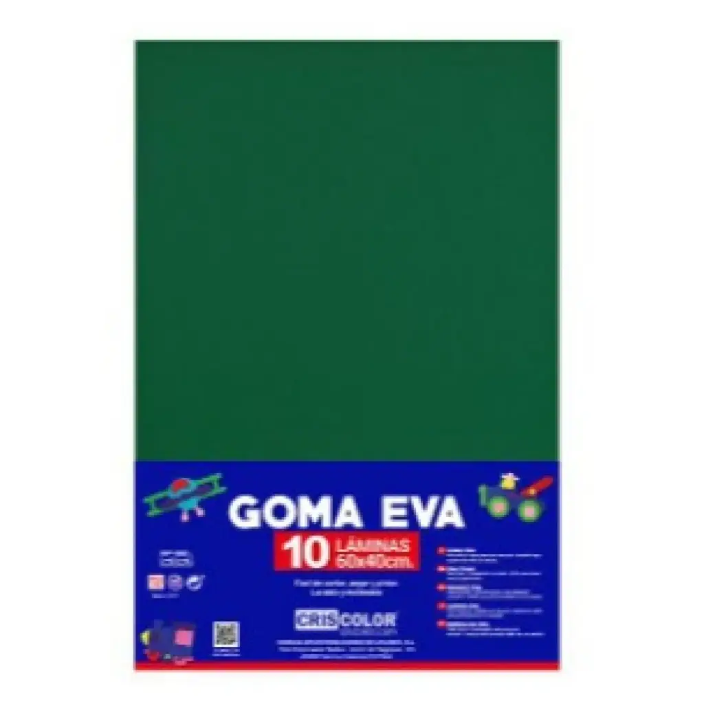 HOJAS DE GOMA EVA  – LÁMINAS UNICOLOR (VERDE MUSGO – 40x60x0,2 CM)