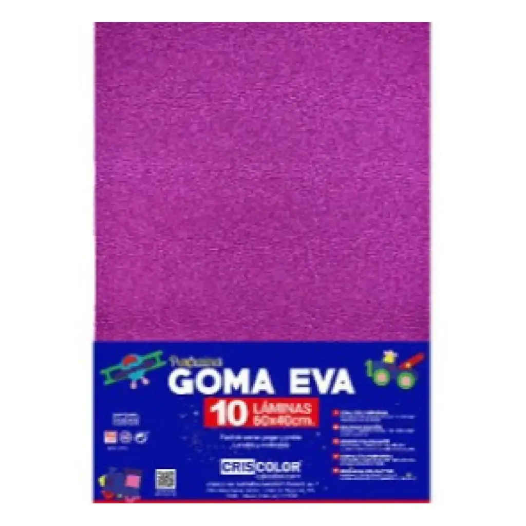 HOJAS DE GOMA EVA CON PURPURINA UNICOLOR LILA 40x60