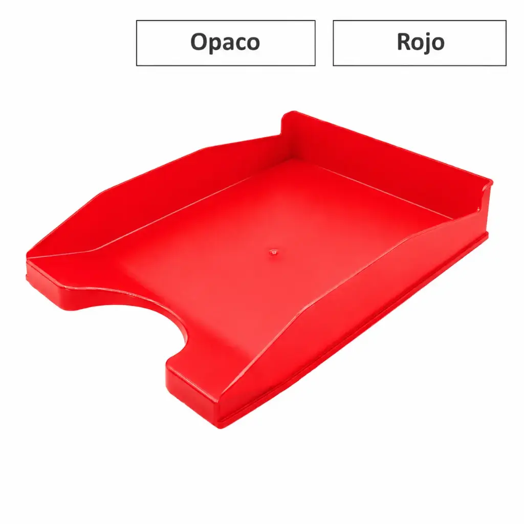 BANDEJA ROJA TRASLUCIDO APILABLE 350X250X65MM