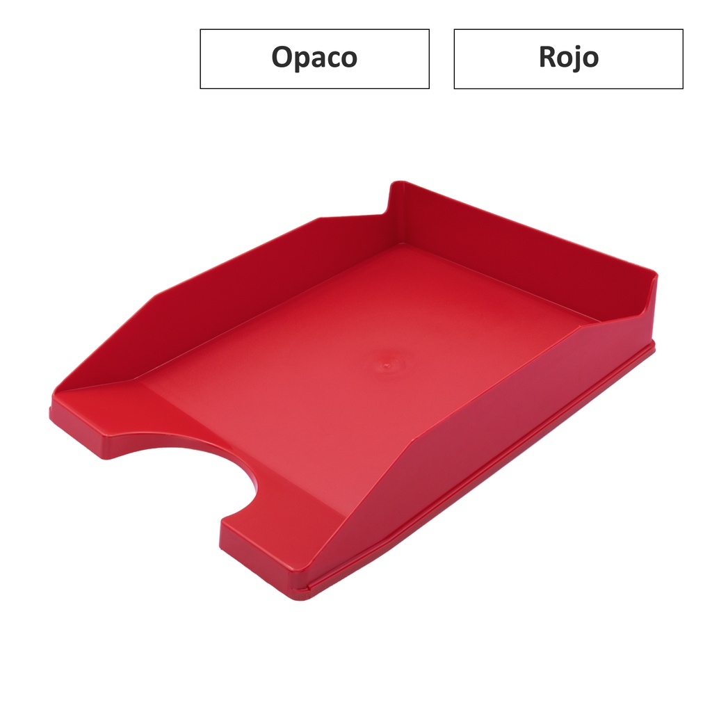 BANDEJA SOBREMESA A4 PLASTICO OPACO COLOR ROJO