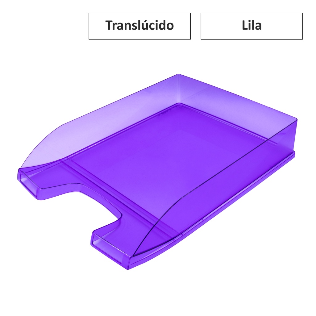 BANDEJA SOBREMESA A4 PLASTICO TRASLUCIDO LILA
