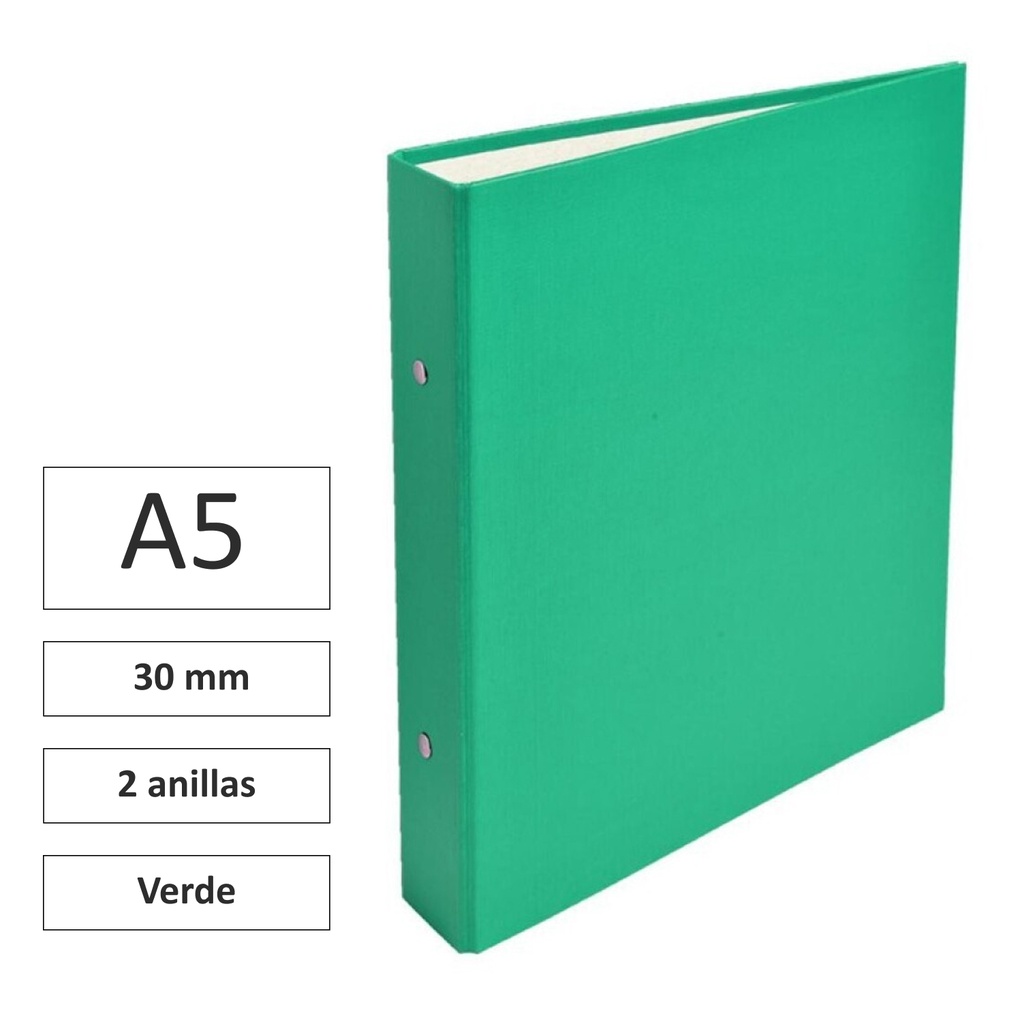ARCHIVADOR EXACOMPTA A5 PP VERDE 2 ANILLAS 25MM