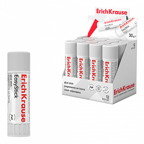 PEGAMENTO EN BARRA ERICHKRAUSE EASYSTICK 30 G EXPOSITOR 12 UDS