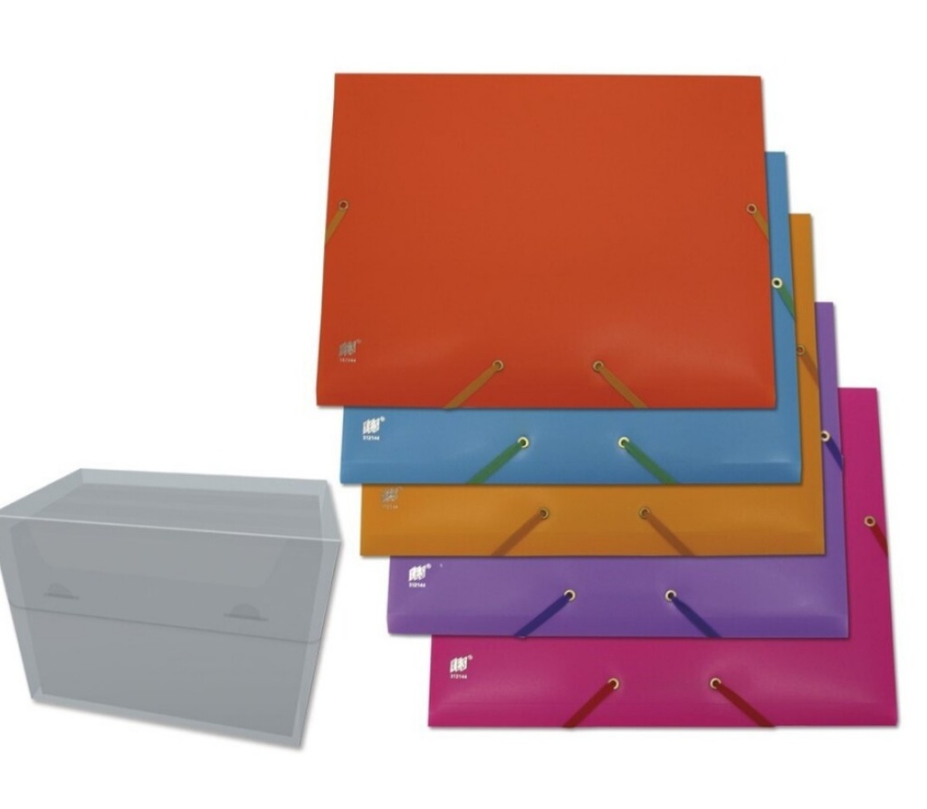 CARPETA PP NEON A4 CON GOMAS Y SOLAPAS · PP 0,6 MM · COLORES SURTIDOS · PACK 25 UDS