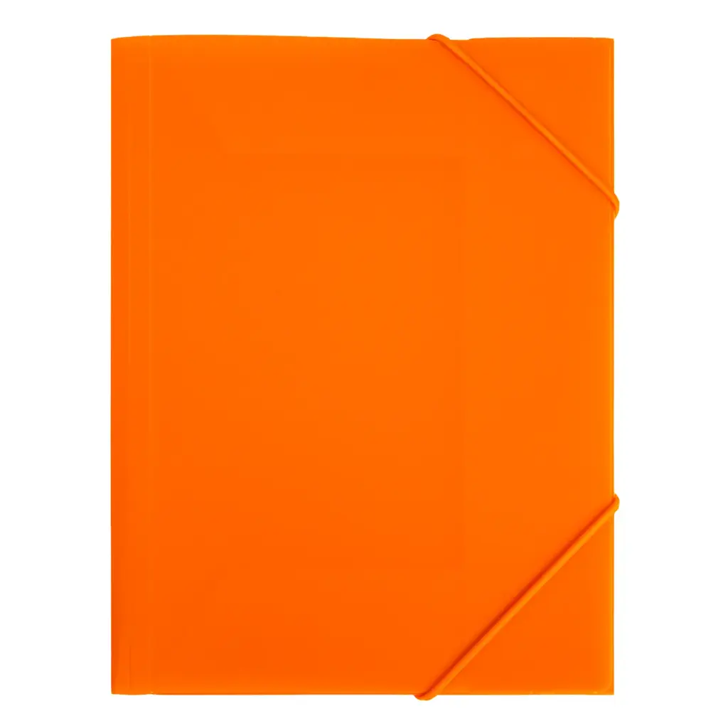 CARPETA PP RAYLU PAPER A4 CON GOMAS Y SOLAPAS NARANJA