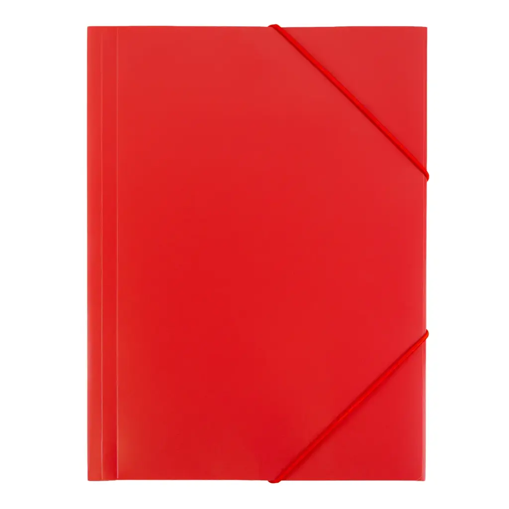 CARPETA PP RAYLU PAPER A4 CON GOMAS Y SOLAPAS ROJO 