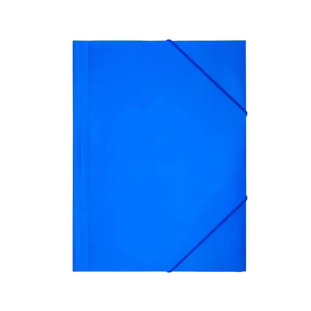 CARPETA PP RAYLU PAPER A5 CON GOMAS Y SOLAPAS AZUL 