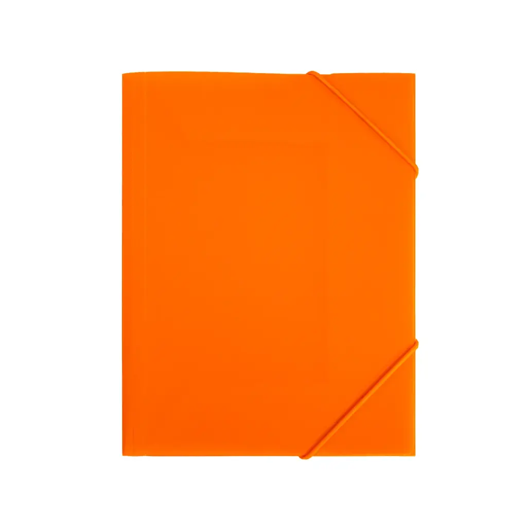 CARPETA PP RAYLU PAPER A5 CON GOMAS Y SOLAPAS NARANJA 