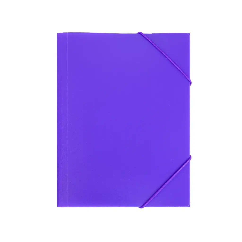 CARPETA PP RAYLU PAPER A5 CON GOMAS Y SOLAPAS VIOLETA 