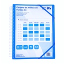 CARPETA PP RAYLU PAPER ESPIRAL 50 FUNDAS A4 AZUL PORTADA PERSONALIZABLE