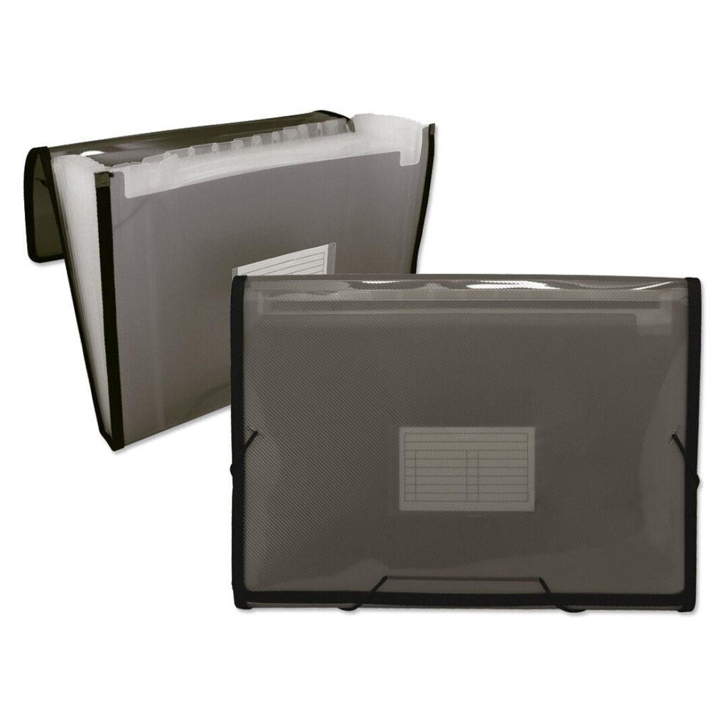 CARPETA TRASLUCIDA FUELLE 13 COMPARTIMENTOS HUMO (A4)