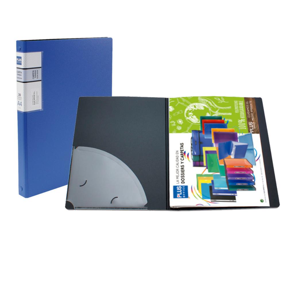 CARPETA LUXE A4 30 FUNDAS PP AZUL