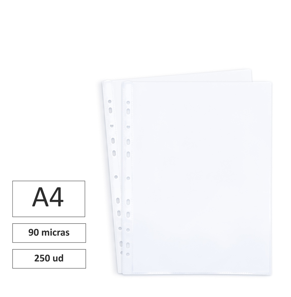 FUNDAS MULTITALADRO A4 80 MICRAS PAQUETES DE 10UDS