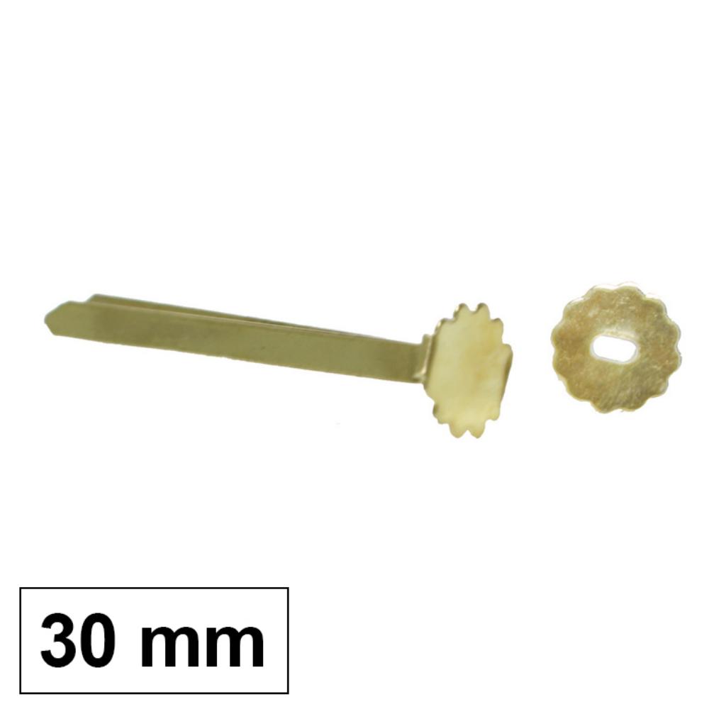 ENCUADERNADORES METÁLICOS CON ARANDELA 30MM COLOR ORO CAJA 100 UDS