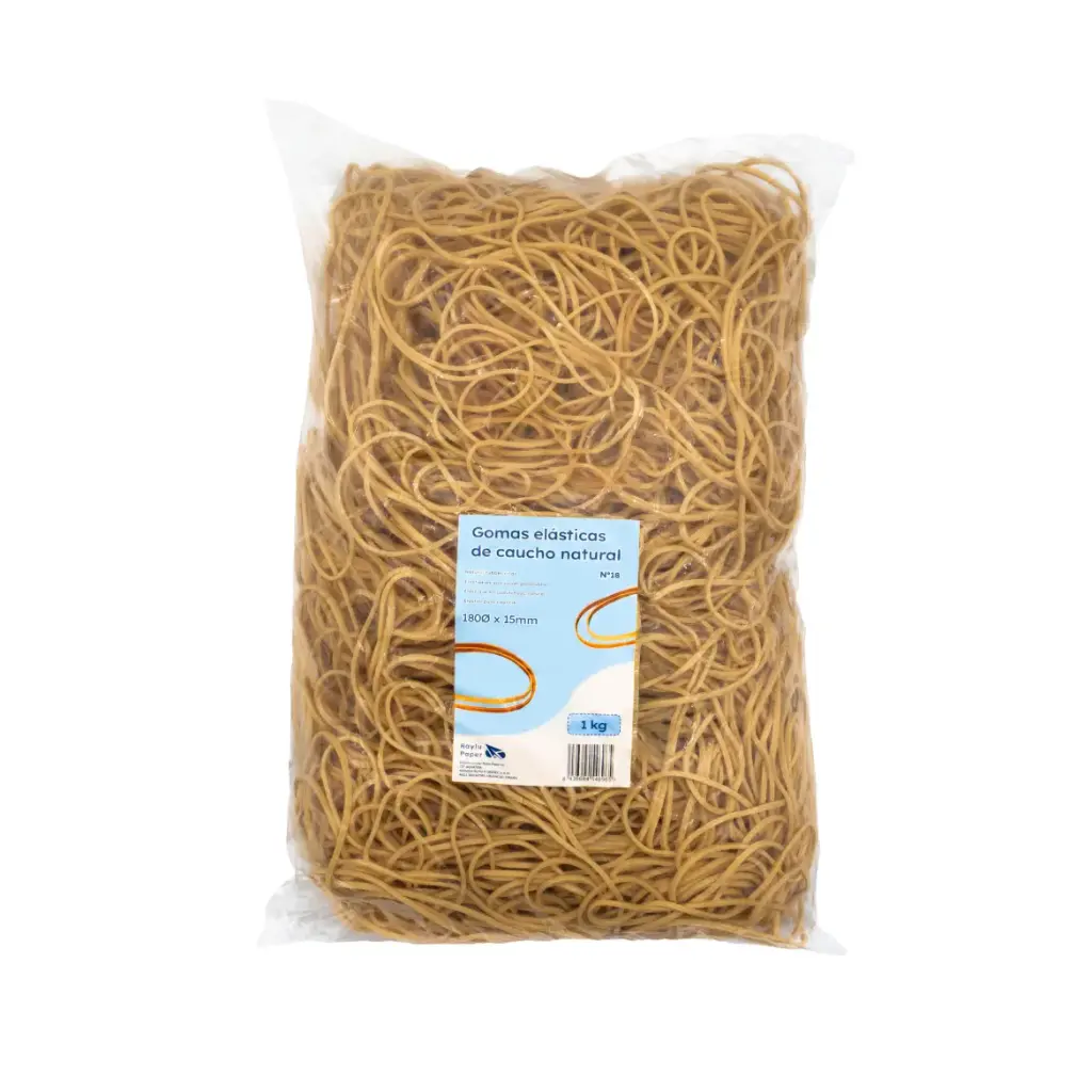 BANDAS ELASTICAS CAUCHO RAYLU Nº18 180X10MM BOLSA 1 KILO