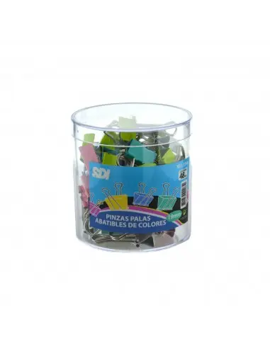 PINZAS DE PALA ABATIBLES 19MM COLORES SURTIDOS 48 UNIDADES