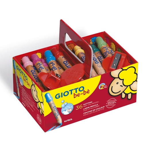 [649392] LÁPICES DE COLORES GIOTTO BEBÉ SUPER SCHOOLPACK 36 UNIDADES + 3 SACAPUNTAS