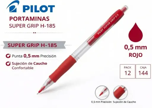 [119328] PORTAMINAS PILOT SUPER GRIP ROJO 0,5MM