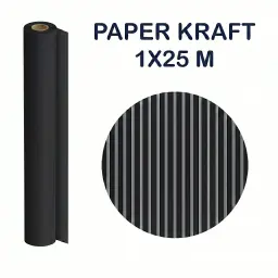 Papel Kraft Negro Rollo 1×25m 65g