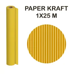 PAPEL KRAFT AMARILLO ROLLO 1x25M 65G