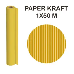 PAPEL KRAFT AMARILLO ROLLO 1x50M 65G