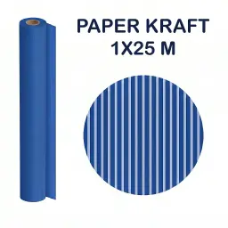PAPEL KRAFT AZUL ROLLO 1x25M 65G