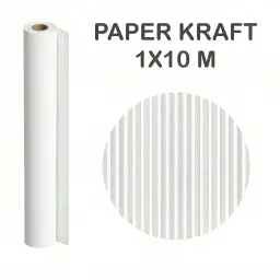 PAPEL KRAFT BLANCO ROLLO 1x10M 65G
