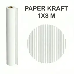 PAPEL KRAFT BLANCO ROLLO  1x3M 65G