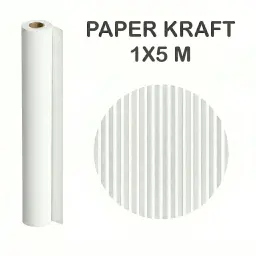 PAPEL KRAFT BLANCO ROLLO 1x5M 65G