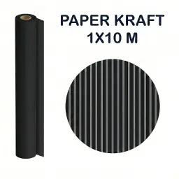 PAPEL KRAFT NEGRO ROLLO 1x10M 65G