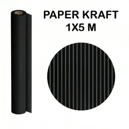 PAPEL KRAFT NEGRO ROLLO 1x5M 65G