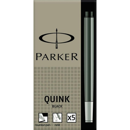 [080388] CARTUCHO PLUMA PARKER NEGRO PACK 5 UDS 