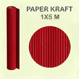 PAPEL KRAFT ROJO ROLLO 1x5M 65G