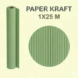 PAPEL KRAFT VERDE ROLLO 1x25M 65G