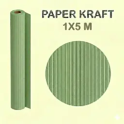 PAPEL KRAFT VERDE ROLLO 1x5M 65G